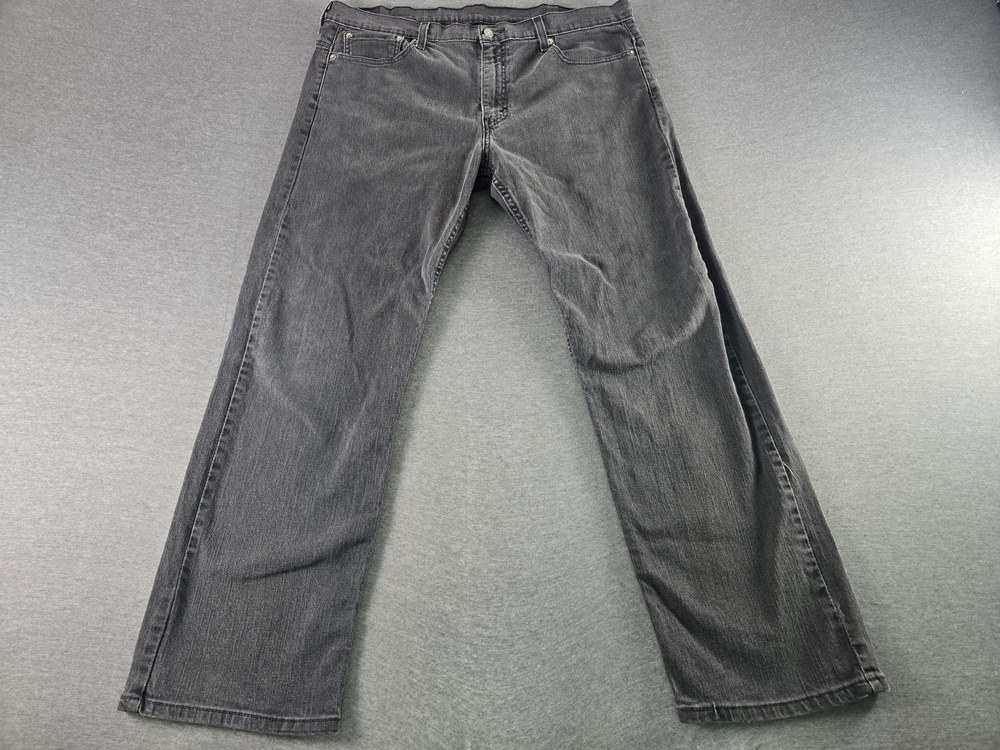 Levis 569 Jeans Mens 38x32 Black Charcoal Wash Relaxed Straight Denim Pants
